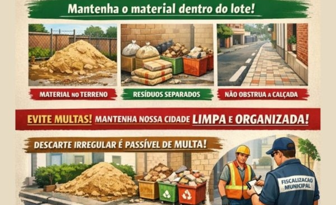 Contamos com a colaboração para manter a cidade limpa e organizada