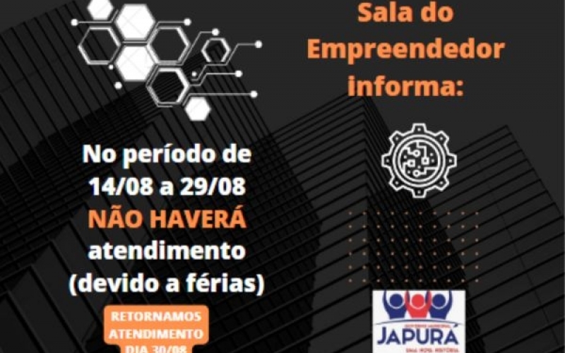 Aviso da Sala do Empreendedor