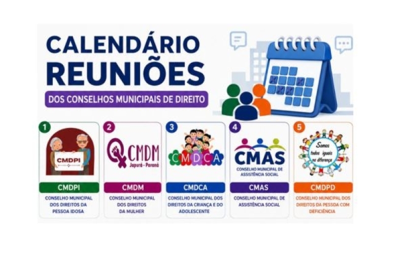 Calendário de Reuniões dos Conselhos de Direito